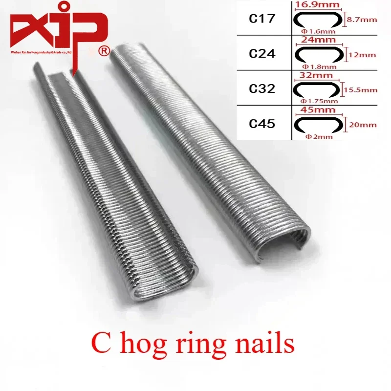 C Ring Nails 1000pcs Galvanized C Hog Ring Nail Clip Rings Postizas Garden Construcion Materials Cage Bird Nest Fasteners