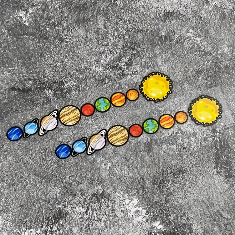 2PCS/SET Solar System Planet Bike Sticker, Waterproof Vinyl Decal for Bicycle Frame Handlebar
