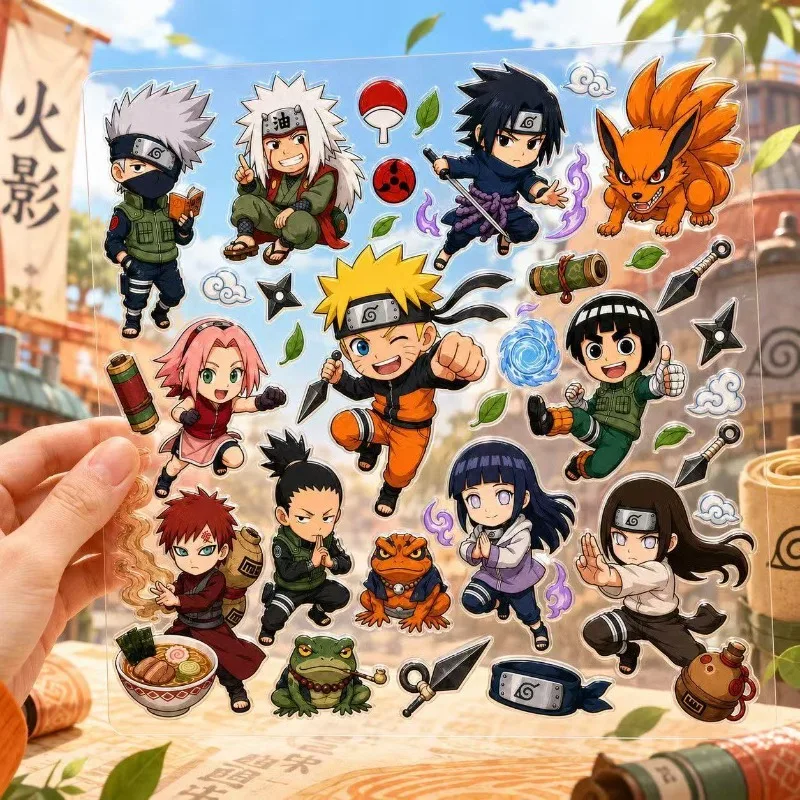 Naruto-Aufkleber mit den Figuren Uchiha Sasuke und Haruno Sakura, im Cartoon-Stil, modisch, für individuelle Gestaltung, zum Verzieren von Notizbüchern und Gepäck. – Detail 2
