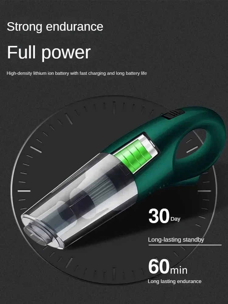 Wireless Charging Car Vacuum Cleaner, Ultra-Strong Suction, Small and Portable