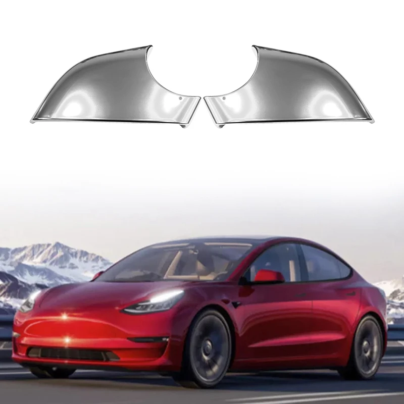 

Car Left+Right Side Chrome Rearview Mirror Bottom Lower Holder Cover For Tesla Model 3 2017-2021