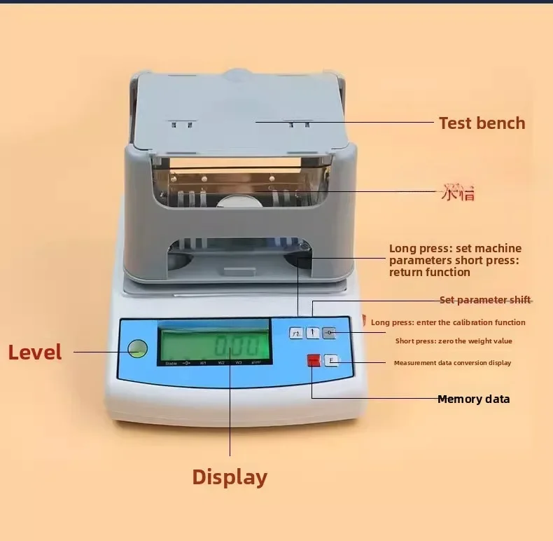 Solid liquid densitometer gold purity plastic particle electronic specific gravity density tester
