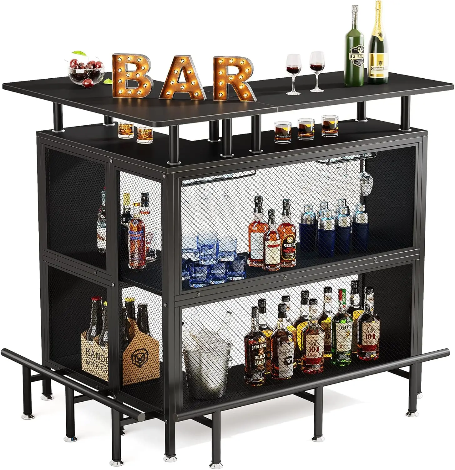 Home Bar Unit Mini Liquor Table Cabinet