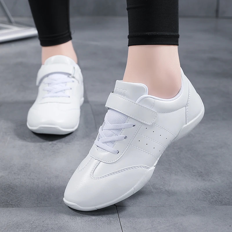 Lightweight White Profession Dance Shoes Women Low-heeled Beginner Gym Aerobics Sneakers Girls Ladies Training Cheerleading Shoe