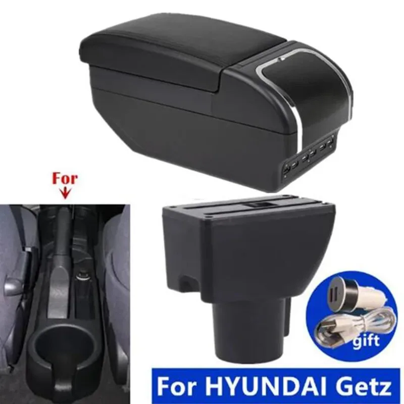 

For Hyundai Getz Armrest box Double-Layer Center Console Storage Box Interior Dedicated Retrofit Car Accessories