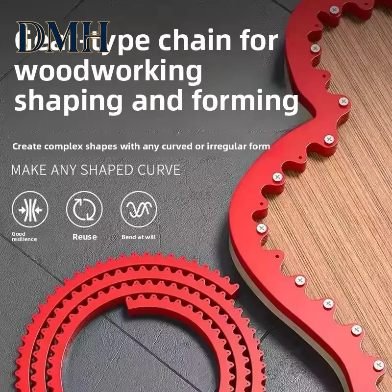 DMH-1M/2M Woodworking Special Gear Driven Profiling Strip, Flexible Curve Template Adjustable Shape Contour Woodworking Tool Gui