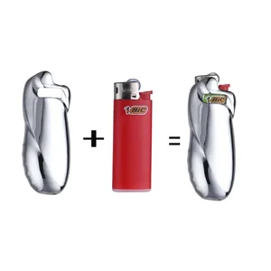 Fashion bic metal lighter case Case Sleeing Folding Bic mini lighter j5 type without lighters 12 Main Sales Lighter Door - №3