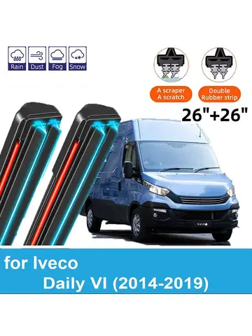 2014-2019 Iveco Daily VI 전면 윈드 스크린 앞 유리 더블 고무 자동차 액세서리 2016 2017 2018 2019 용 2PCS 자동차 와이퍼 블레이드