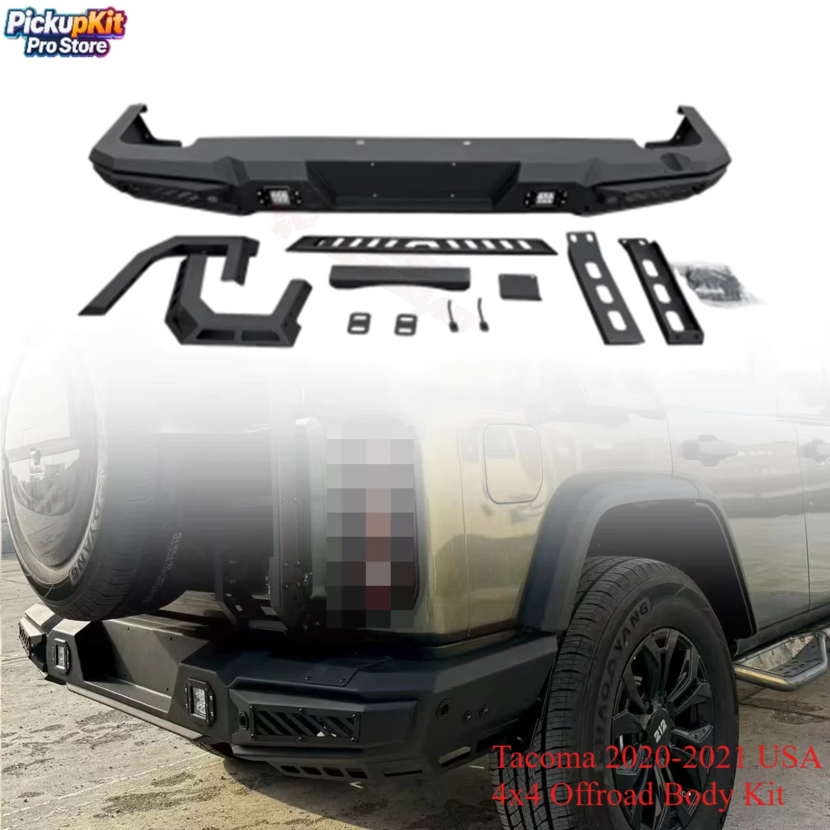 

Tacoma 2020-2021 USA 4x4 Offroad Body Kit - Steel Bumper Grille Front Face Complete Set