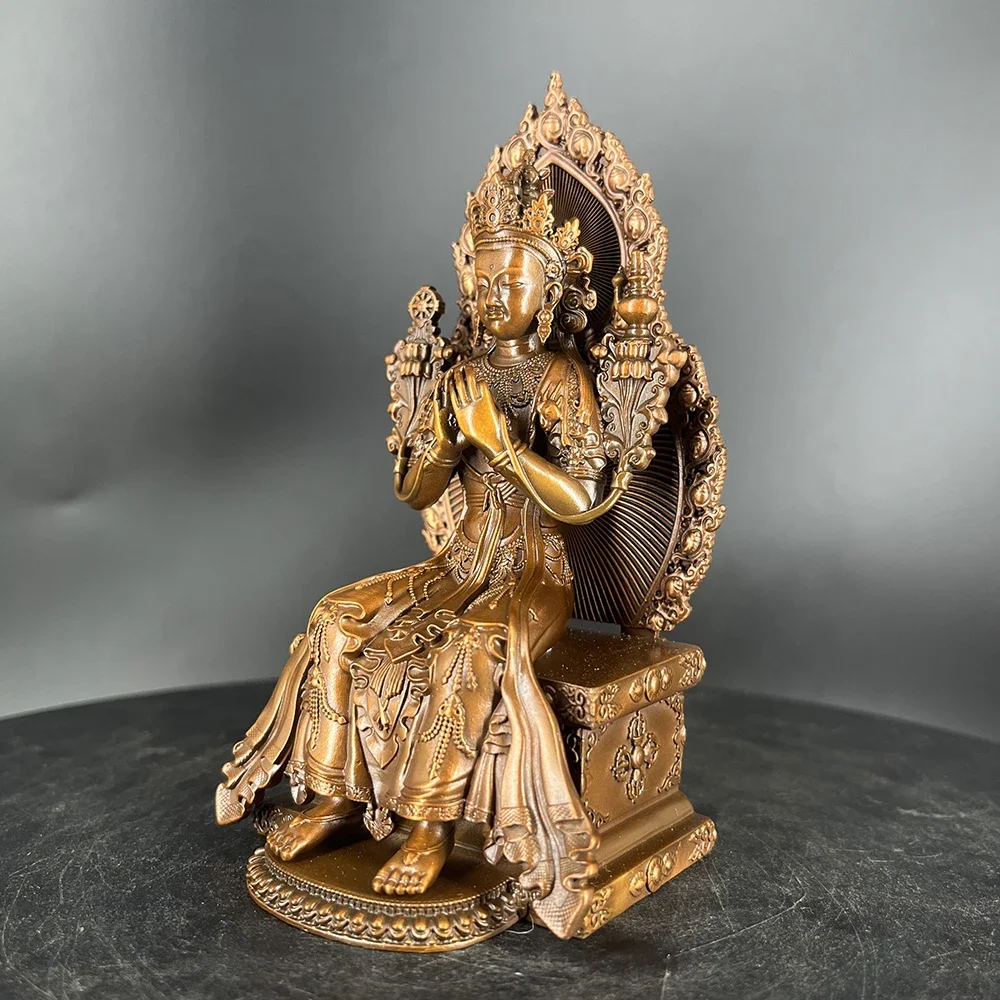 Vajra Method Tibetan Pure Bronze Bodhisattva Zen Maitreya Buddha Ornament Qiangba Buddha Statue