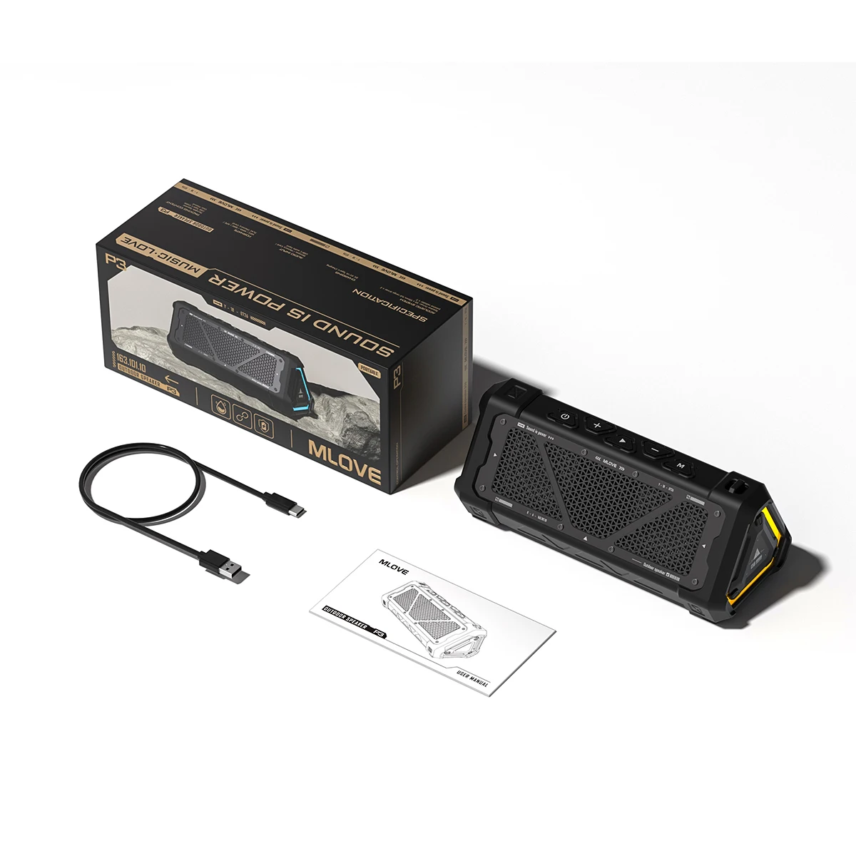 Altoparlante Bluetooth da esterno, altoparlante Bluetooth 5.3 con potenza di uscita da 40 W, suono stereo IPX7 impermeabile, scheda Micro SD, luce RGB