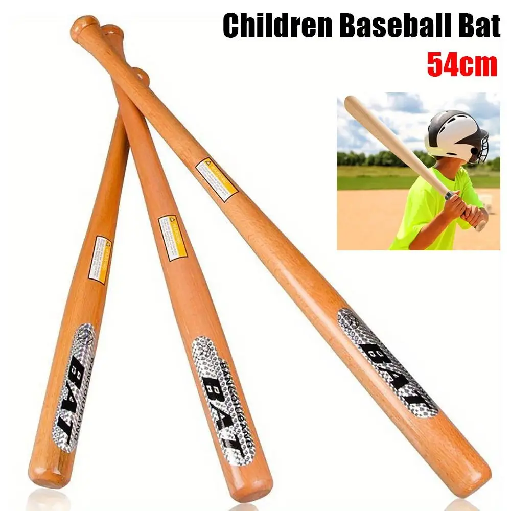 

1Pcs Kids Training Children Baseball Bat Solid Wood Competition Accessory Softball Stick Shock Absorbing 54cm Baseball Training