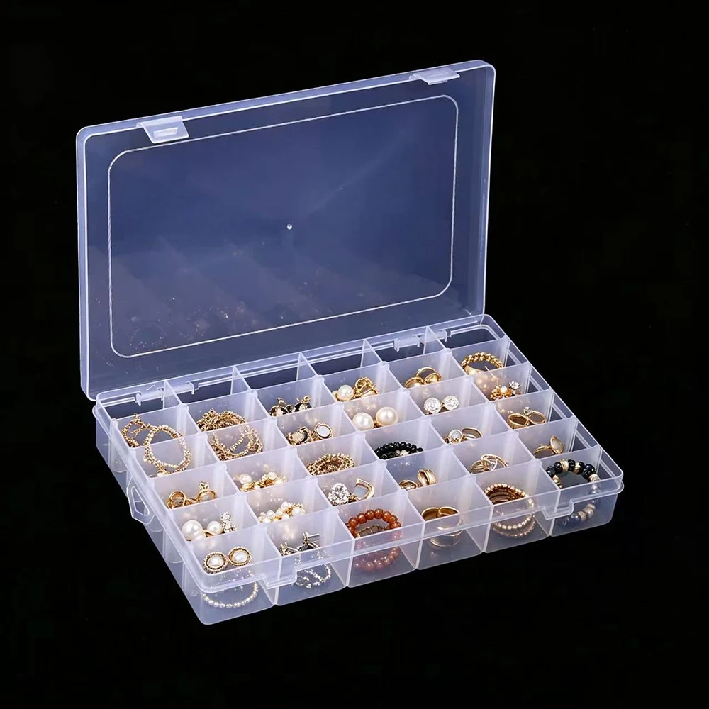 Transparent Plastic 36 Grid Detachable Storage Box Divided Into Compartments for Jewelry Bead Parts Button Storage Box