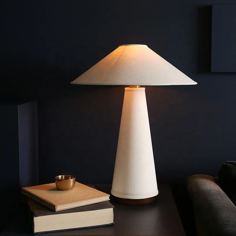 Modern bedside table Living room Bedroom Simple fabric desk lamp Hotel home desk lamp