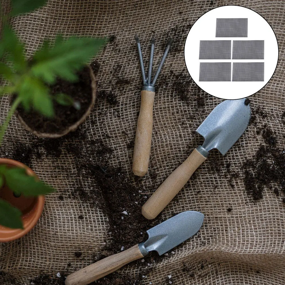 Almohadillas de malla inferior para maceta, protección de drenaje para maceta, bonsái adecuado, accesorios de jardín para interiores y exteriores, 5 uds.