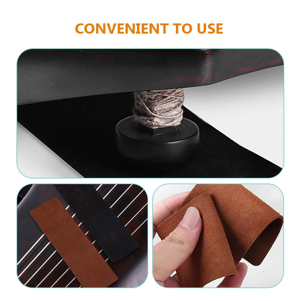 

2Pcs Non slip Guitar Pad Double sided Fleece Thickened Lightweight Portable DIY Adjustable for Guqin Ukulele Erhu Musical
