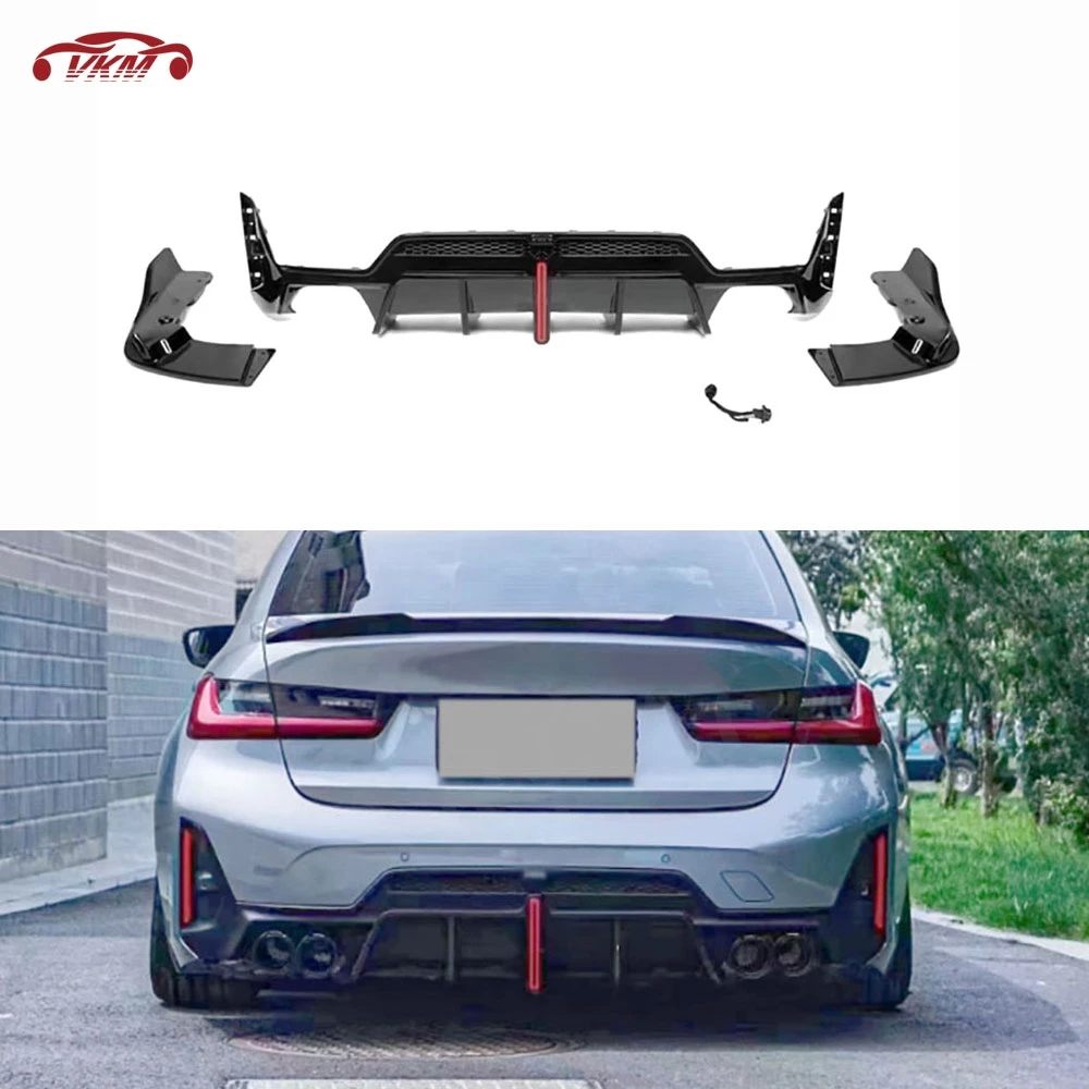 

ABS Car Rear Diffuser Side Splitters Canards Flap for BMW 3 Serise G20 G28 M Sport 2023+ Bumper Spoiler Anti-crash Cover Styling