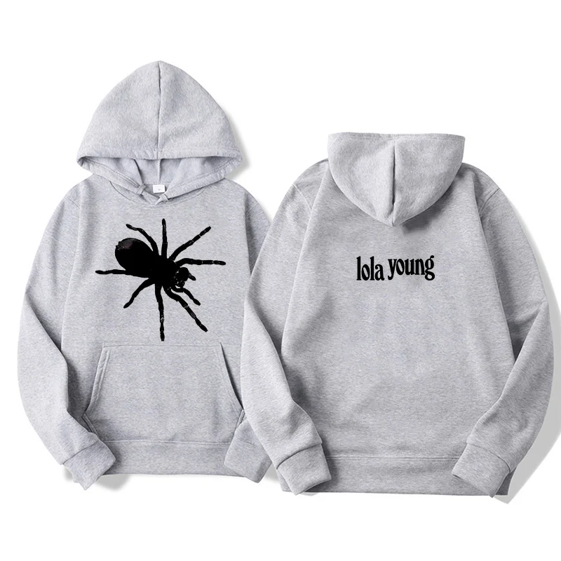 جديد Lola Young Spiders هوديس للجنسين أزياء غير رسمية Harajuku جرافيك بلوزات طويلة الأكمام البلوفرات الجمالية جرافيك الشارع