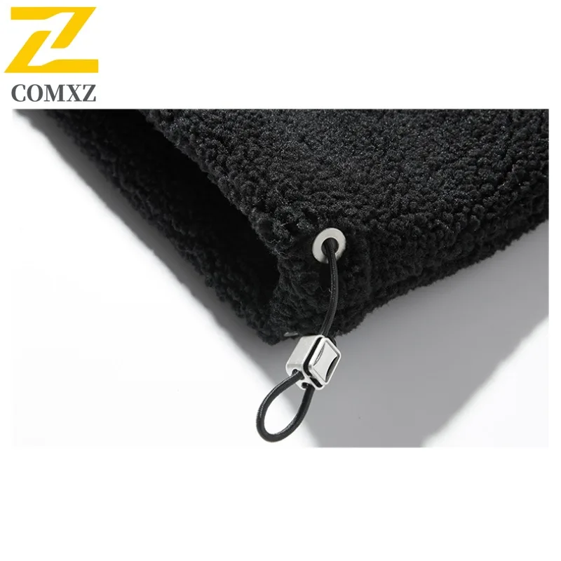 سترة صوف رجالية من COMXZ مقاس كبير لمغامرة الثلج مقاومة للرياح، سترة مبطنة بالقطن للسفر، بطانة شتوية عالية الجودة