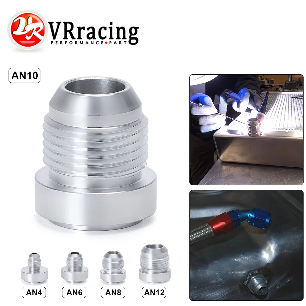 1 Top Quality Aluminum AN4 6 8 10 12 AN Straight Male Weld Fitting Adapter Weld Bung Nitrous Hose Fitting Silver For Oil Cooler