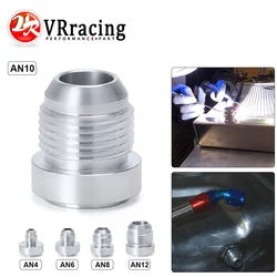 1 Top Quality Aluminum AN4 6 8 10 12 AN Straight Male Weld Fitting Adapter Weld Bung Nitrous Hose Fitting Silver For Oil Cooler