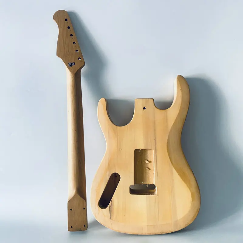 CN372CB372 DIY Guitar Kits Semi Finishing without Hardwares Solid Wood Body with 22 Frets Neck One Set Replace USE