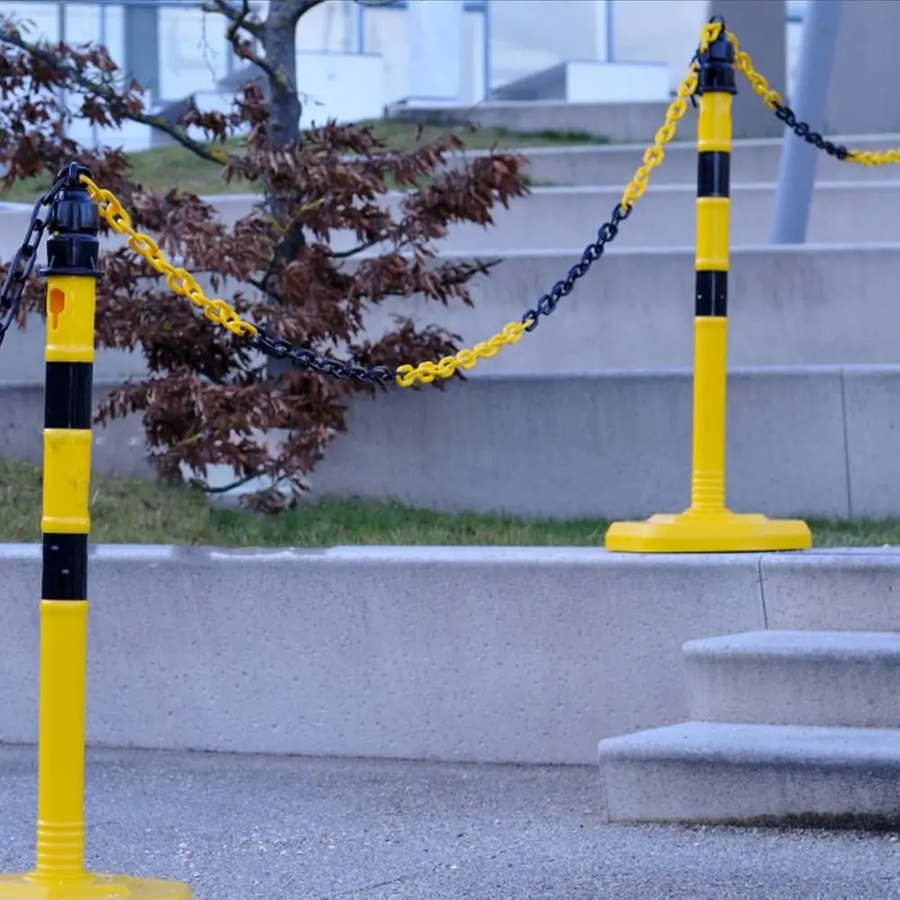 5m Security Barrier Chain Red and White Black and Yellow Traffic Chain Barrier Link Plastic 6mm/8mm/10mm Crowd Control Barrier