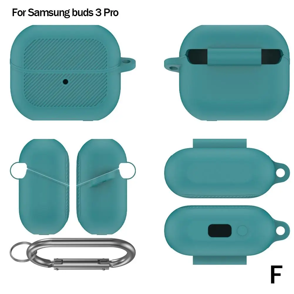 Silicone Case For Samsung Galaxy Buds 3 Pro Earbuds Accessories Shockproof Cover Dust-proof Keychain Shell With Climbing Bu X1X8