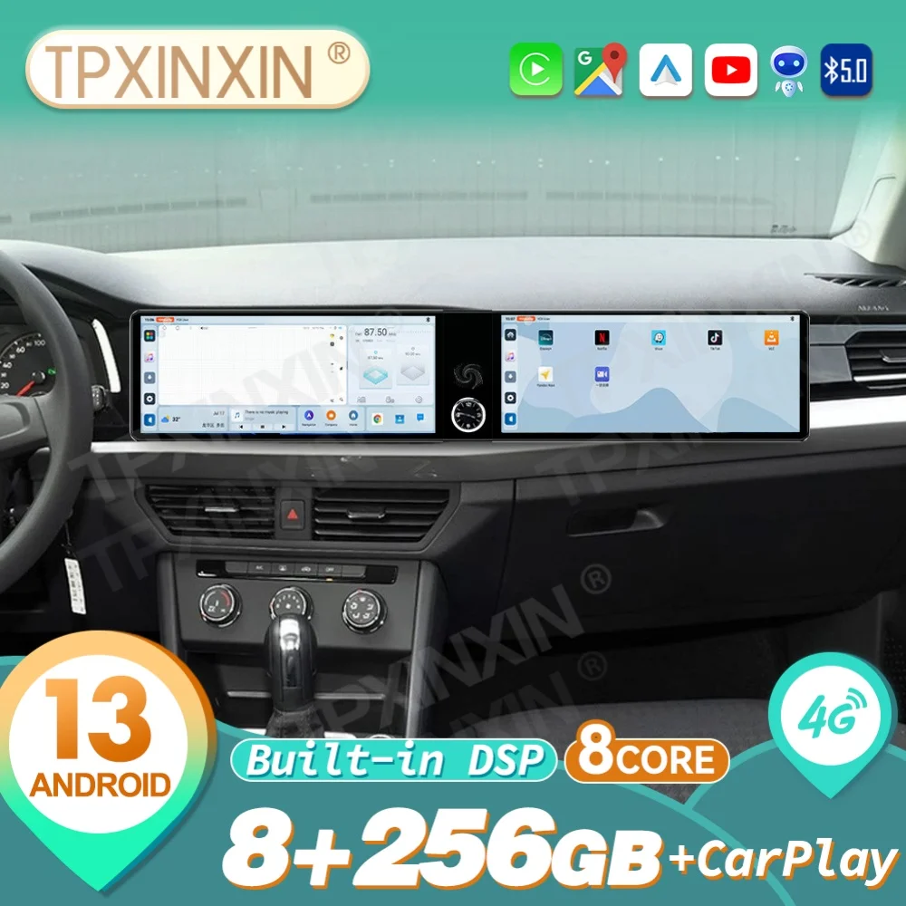 

Qualcomm 12.3" Dual Screen Android Carplay Car Radio For Volkswagen Bora 2019~2022 Navigat GPS Car Multimedia Player Head Unit