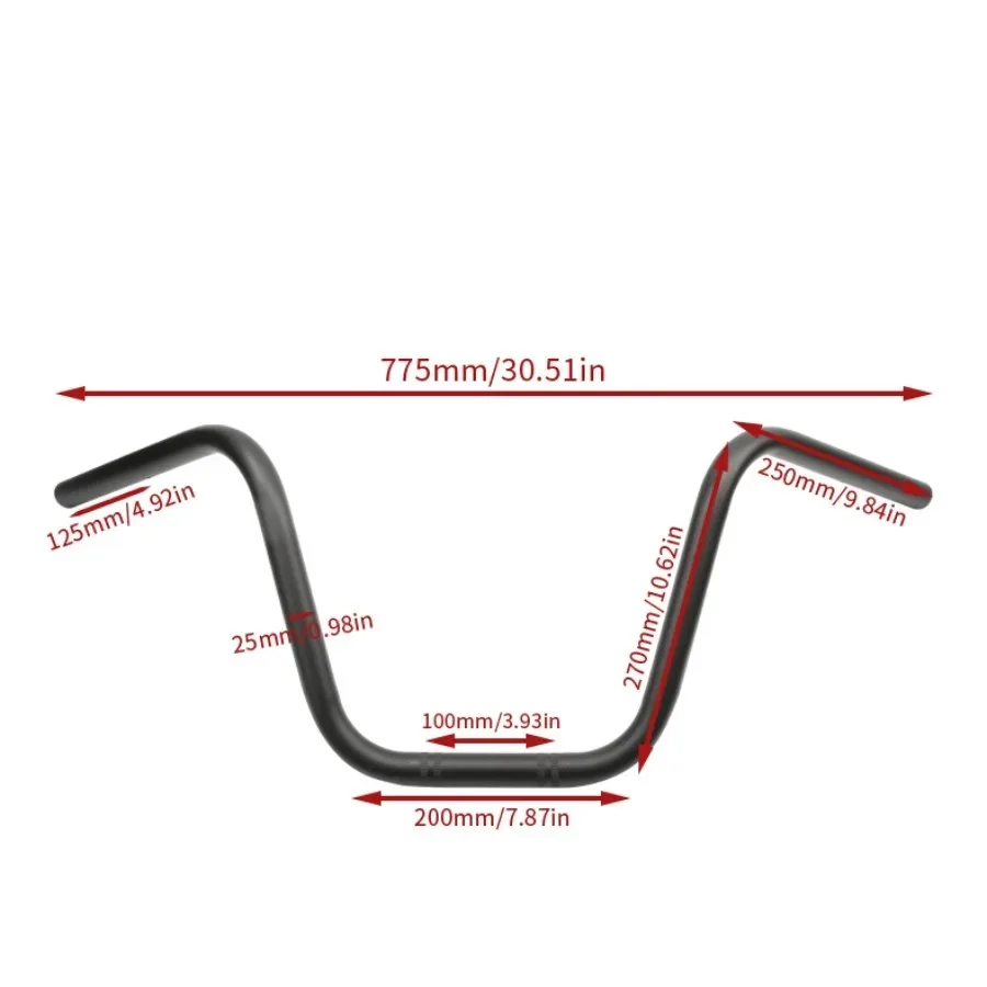 Motorcycle Modified Accessories Handlebars Vintage Ultra High Universal 25mm 1\