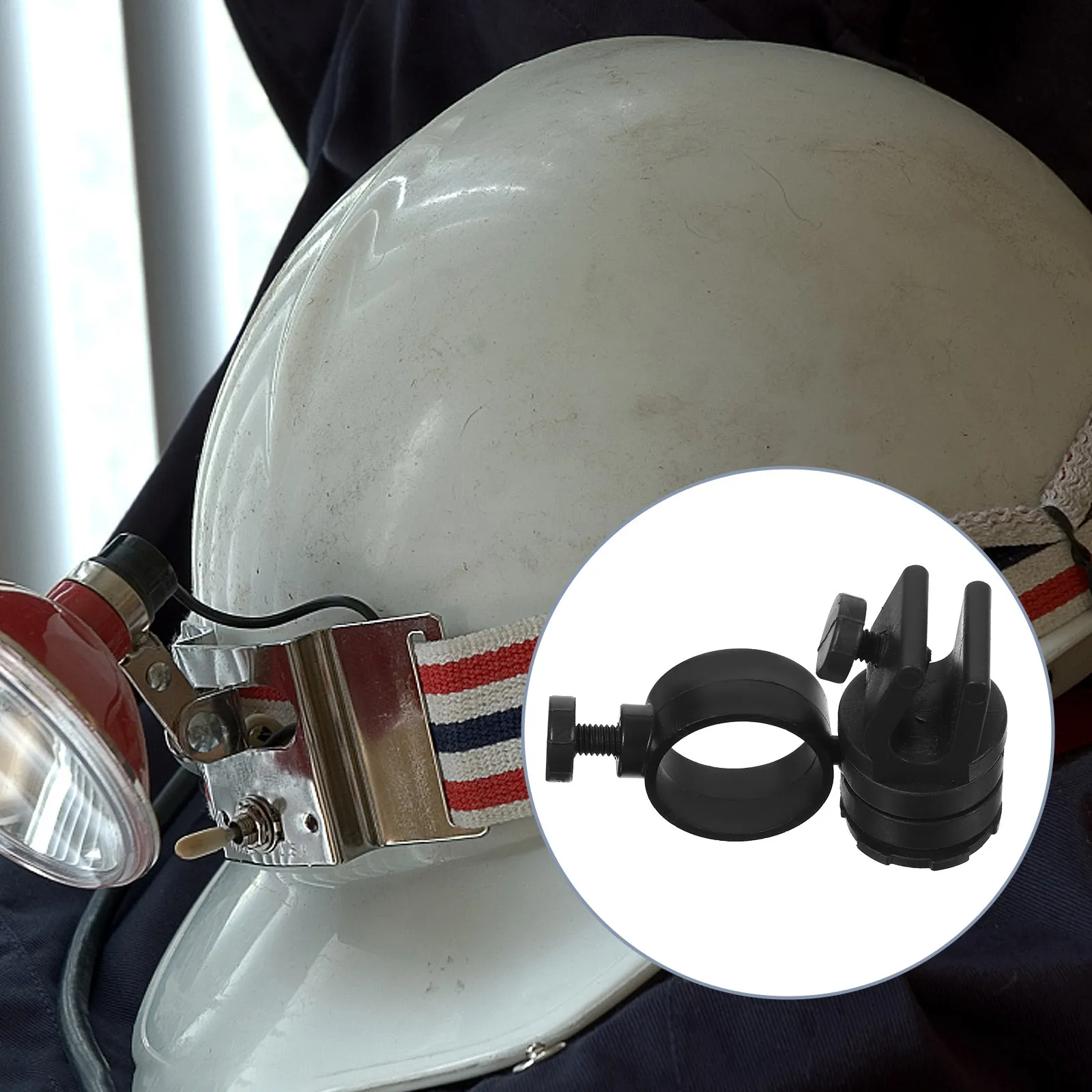 Hard Hat Light Clip Holder for Headlamp Compatible Safety Helmets 21-28Mm Secure Flashlight Mount Fire Use