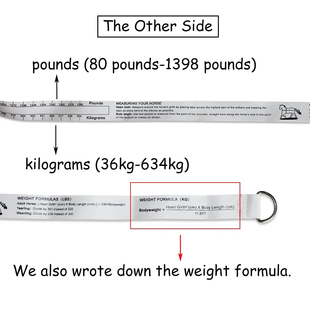 شريط قياس حصان محمول من مادة PVC الفاخر مقاس 98.4 بوصة معدات زراعة متينة لقياس وزن ارتفاع الحيوان الدقيق متعدد الوظائف