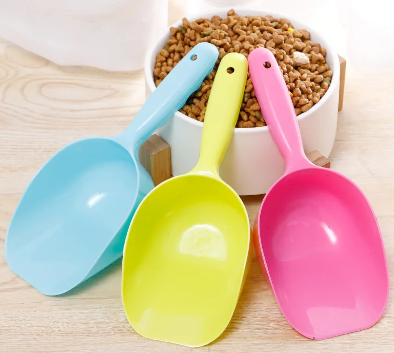 Heißer Verkauf Kunststoff Hund Katze Futter Löffel Schaufel 3 Farben Praktische Feeder Kunststoff Pet Feed Scoop – Detail 1