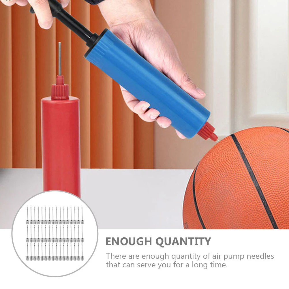 

200 Pcs Basketball Inflation Needle Metal Pump Football for Major Air Needles Inflating Balls Silver