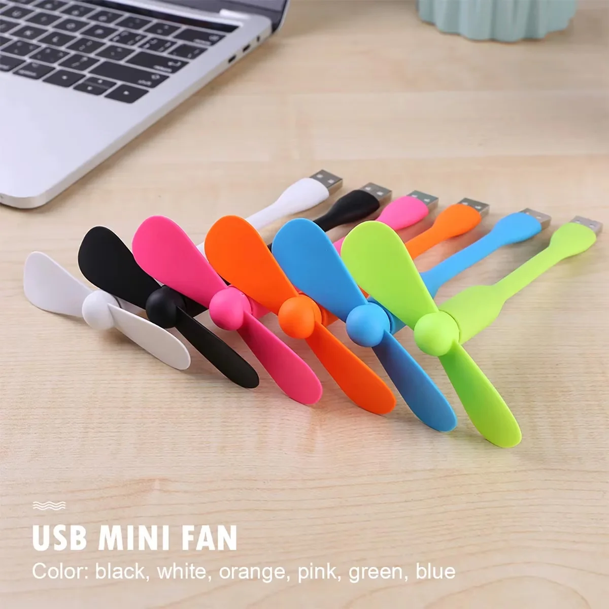 Creative USB fan, flexible and portable mini fan that also functions as a USB LED light, suitable for power banks, laptops, and