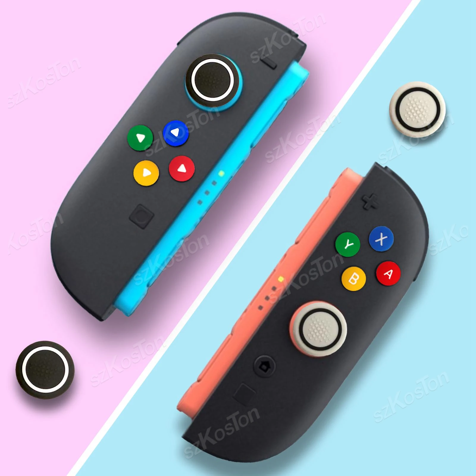Silicone D-Pad Button Cap Set for Switch 2 JoyCo Thumb Grips Caps Directional & A/B/X/Y Button Cover for Switch 2 Accessories