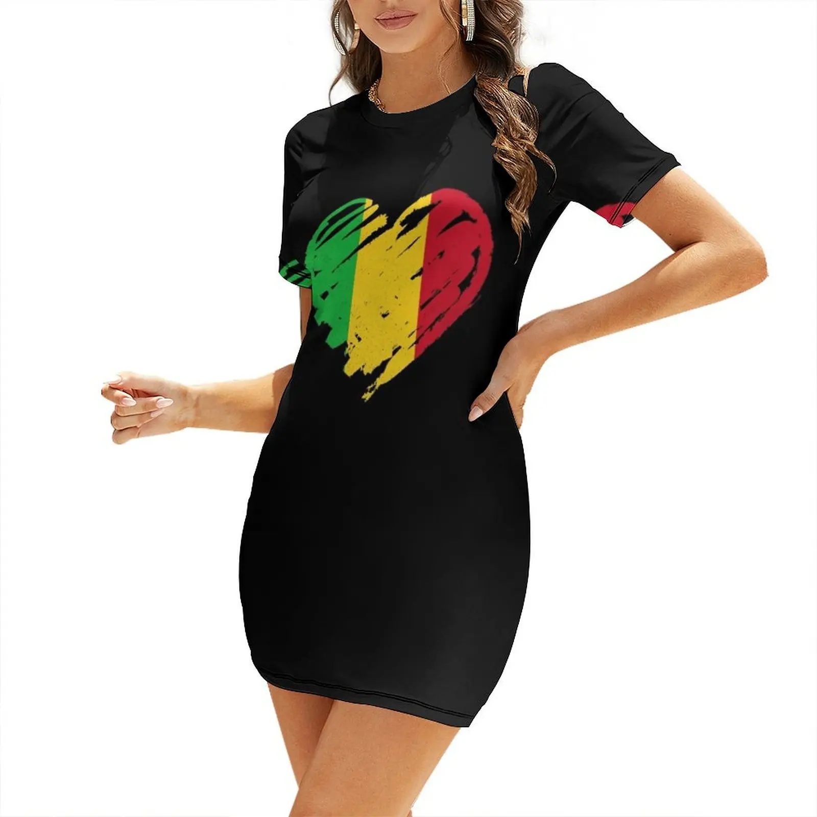 

I Love Mali - J'aime le Mali Short Sleeved Dress clothing women summer 2025 womens dress
