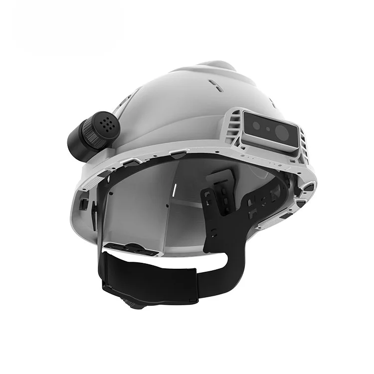 OEM Hdpe Hard Hats lavoro costruzione fotocamera industriale 4G 5G GSM Live Video View Mining GPS forestale casco di sicurezza elettrica