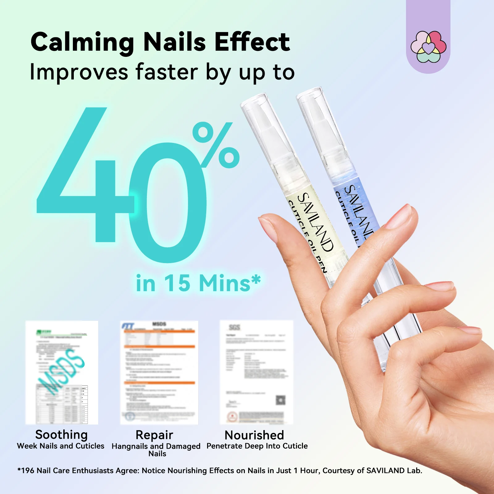 6 قطع من أقلام زيت البشرة القائمة على نباتية من سافيلاند مع فيتامين الألوة E لإصلاح جفاف الأحمرار وتقشير وتقوية الأظافر