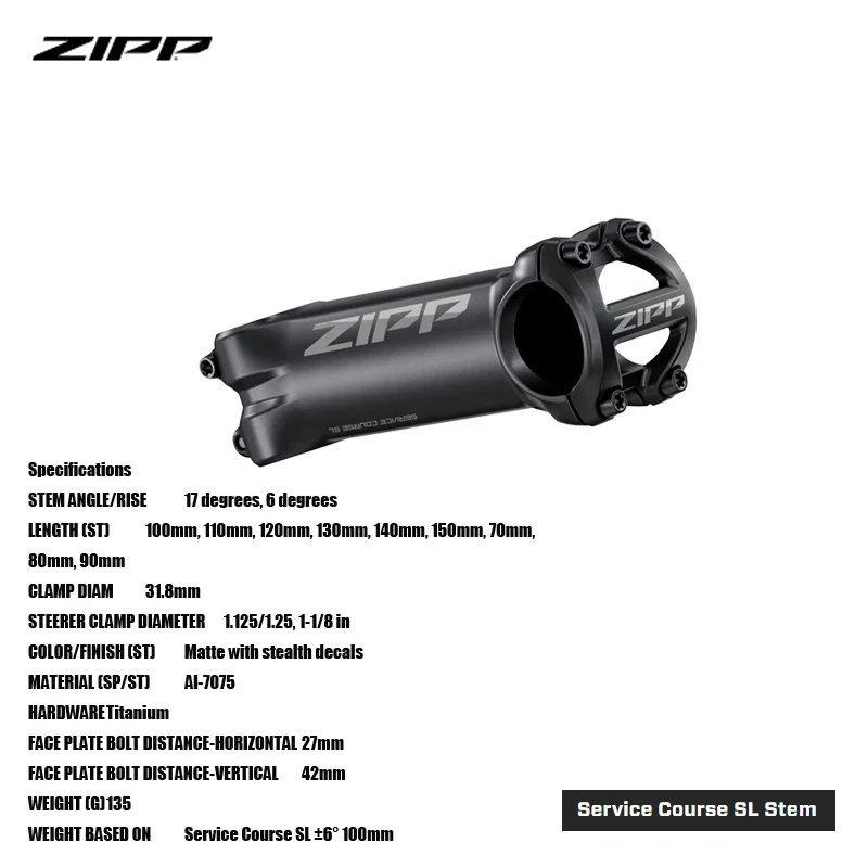 

ZIPP Service Course SL Stem crafted from 7075 aluminum Wide range of sizes and angles MTB & Road bicycle acesssories cycling