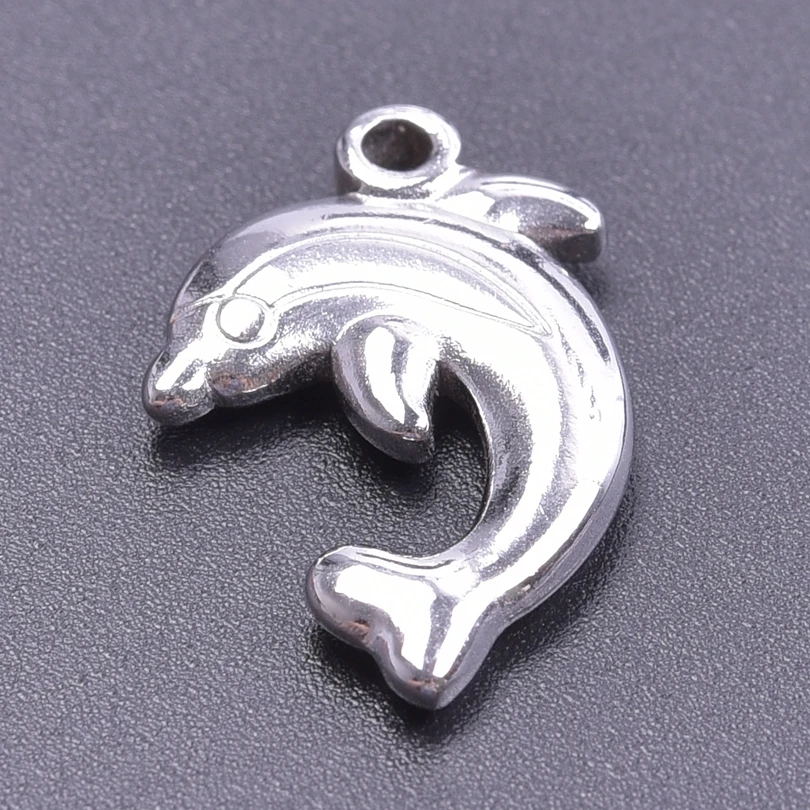 10pcs/Lot Silver Color DIY Fashion Marine Animal Charm Starfish Shell Turtle Stainless Steel Pendant For Jewelry Making Supplies