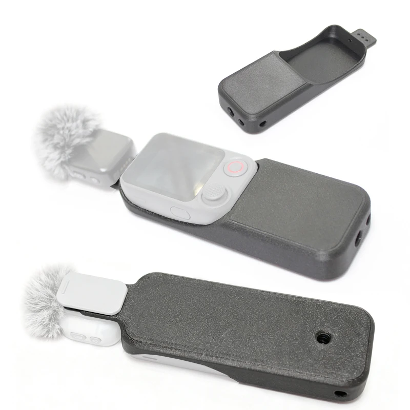 1PCS 3D-Printed Handheld Grip For DJI Pocket 4P FrameTap Viewfinder Compatible with Mic Mini2 Built‑in Dual 1/4