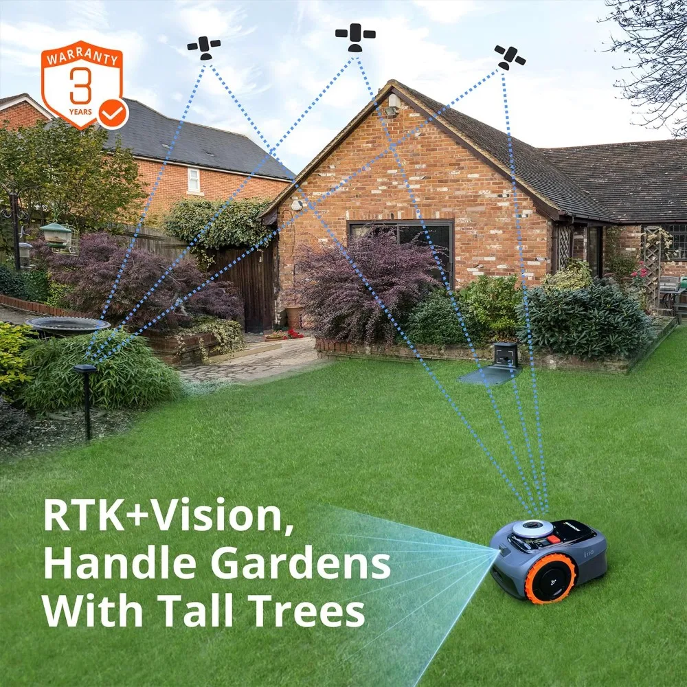 

Segway i110N Robot Lawn Mower Perimeter Wire Free 1/4 Acre RTK+Vision Robotic Lawnmower, AI-Assisted Mapping
