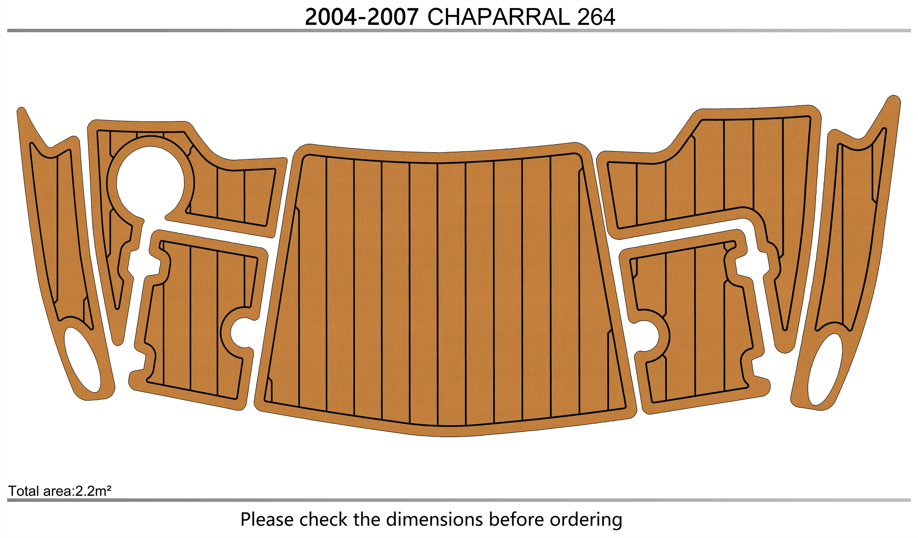Non-Slip EVA Faux Marine Mat Self-Adhesive 6mm Yacht Cockpit Pad for 2004-2007 Chaparral 264 Sunesta Boat Decking Easy Install