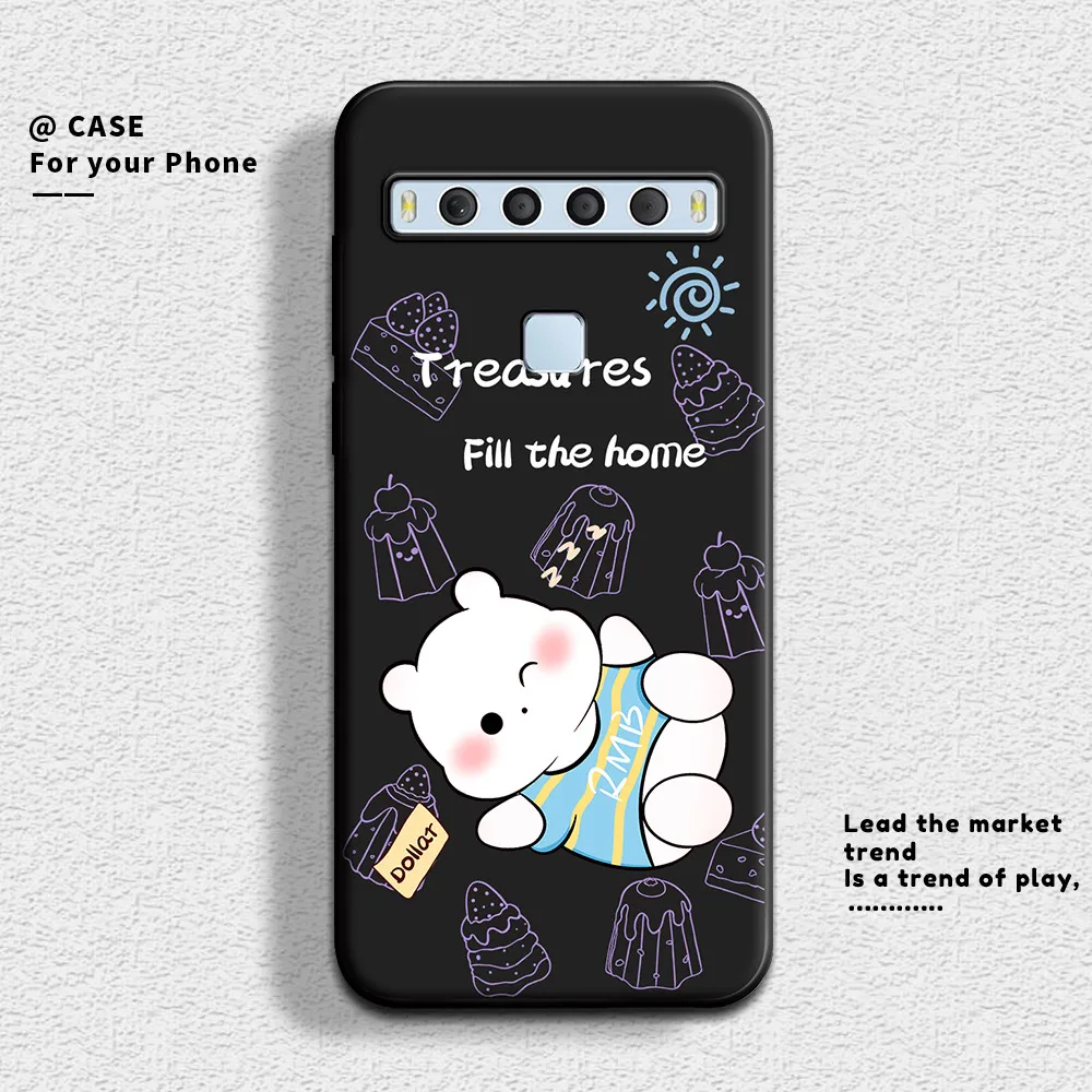 For TCL 10L / 10 Lite Case Cute Flower Soft Silicone Couple Phone Case For TCL 10L Protect Shockproof Cover For TCL 10 Lite