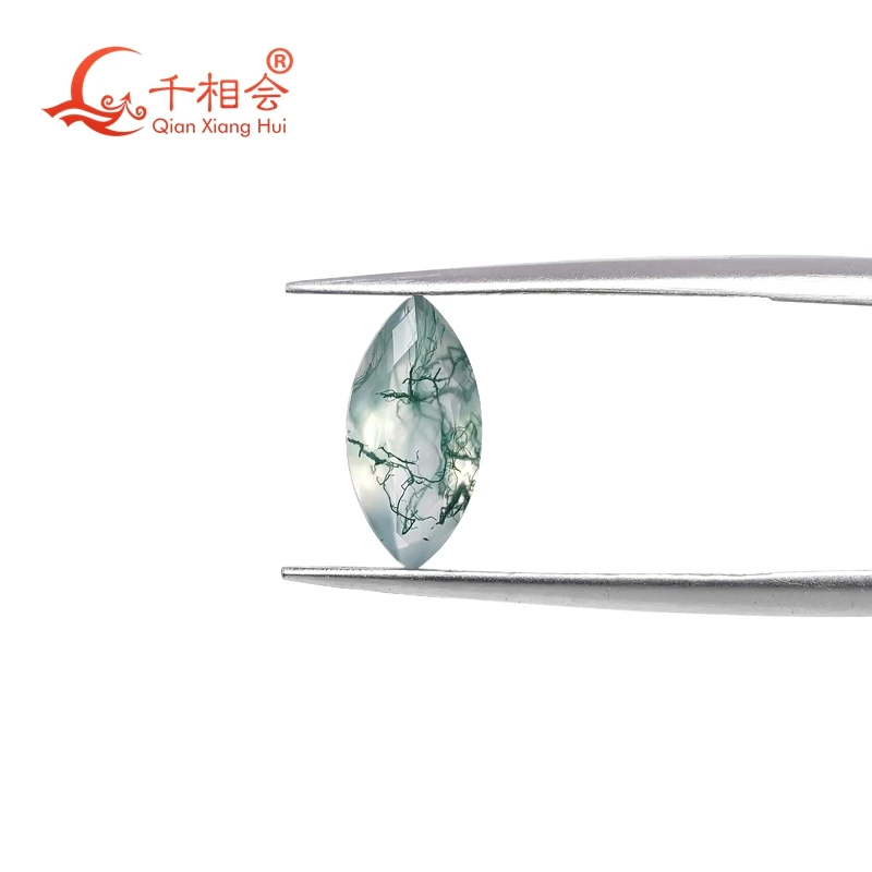 

Natural Green Moss Agate Marquise Shape natural cut Gemstone Loose Stone High Quality Ocean Grass Agate Jewelry Making