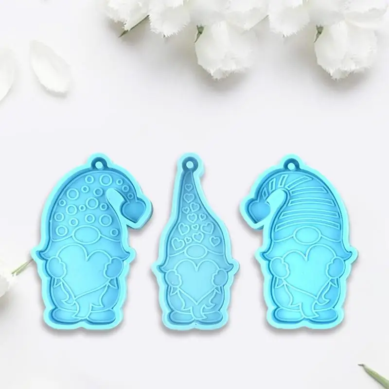 4X7A Dwarfs Keyring Resin Mold Valentine's Day Keychain Resin Mold Silicone Mould DIY Handmade Jewelry Crafts UV Epoxy Mold