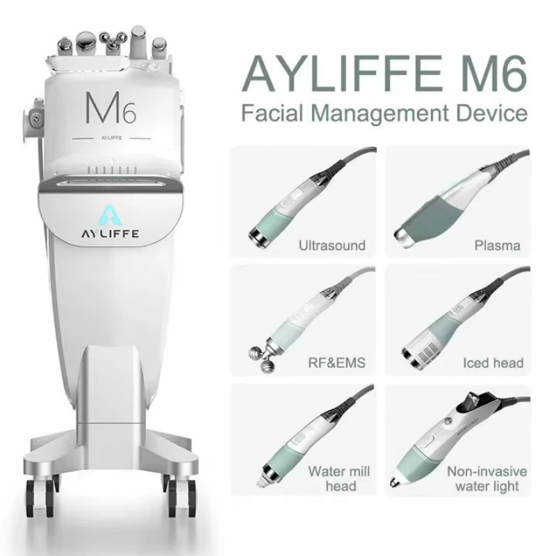 Multi-functional M6 Facial Management Device 6 In 1 Hydro Dermabrasion Oxygen Facial Machine For Shrinking Pores Deep Cleaning