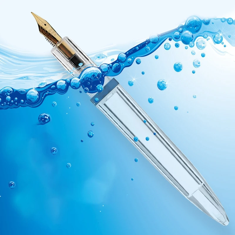 0.5Mm Nib Fountain Pen With Eyedropper High Capacity Transparent Pens Office School Supplies For Student Writing Gifts Stationer