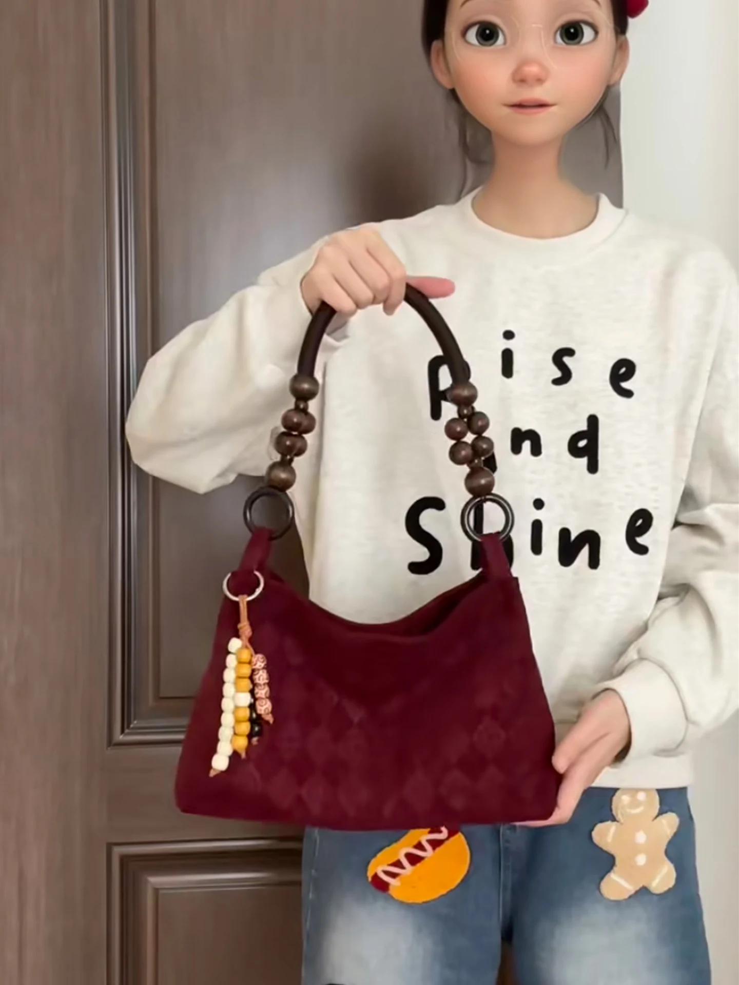 rosso-nuovo-cinese-sle-bead-tote-oulder-bag-donna-2025-nuovo-autunno-inverno-high-end-sensation-lusso-piccolo-design-singolo-o